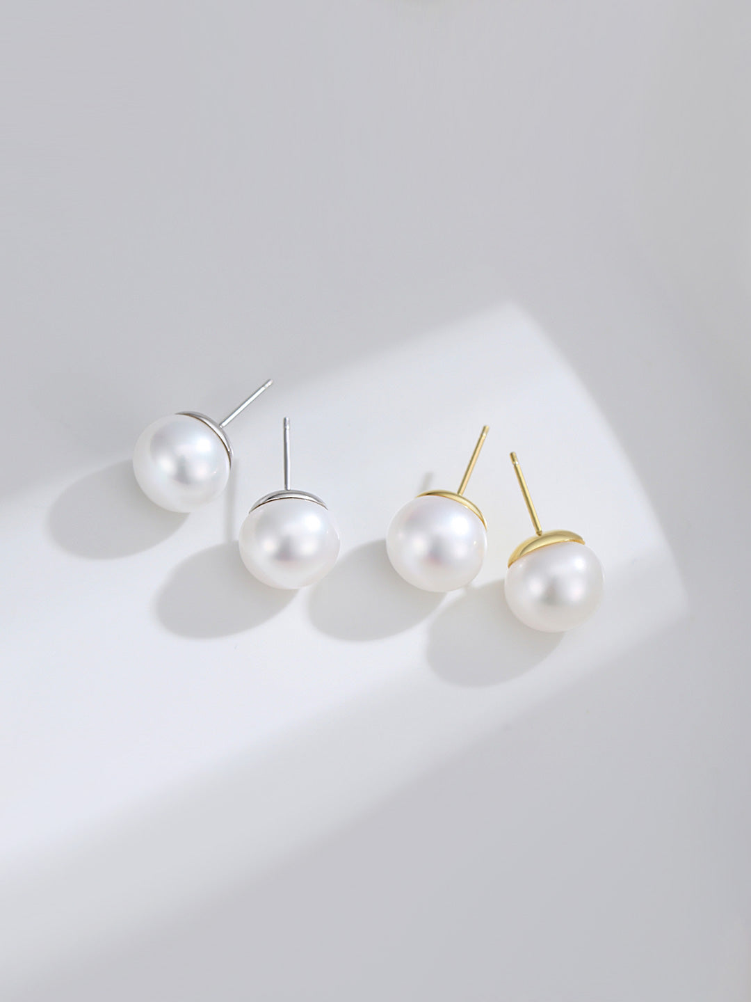 OuiPearl Baroque Earring 簡約百搭系列 天然珍珠素釘純銀耳環耳釘(點位7-8)