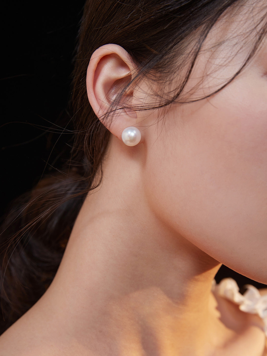 OuiPearl Baroque Earring 簡約百搭系列 天然珍珠素釘純銀耳環耳釘(點位7-8)
