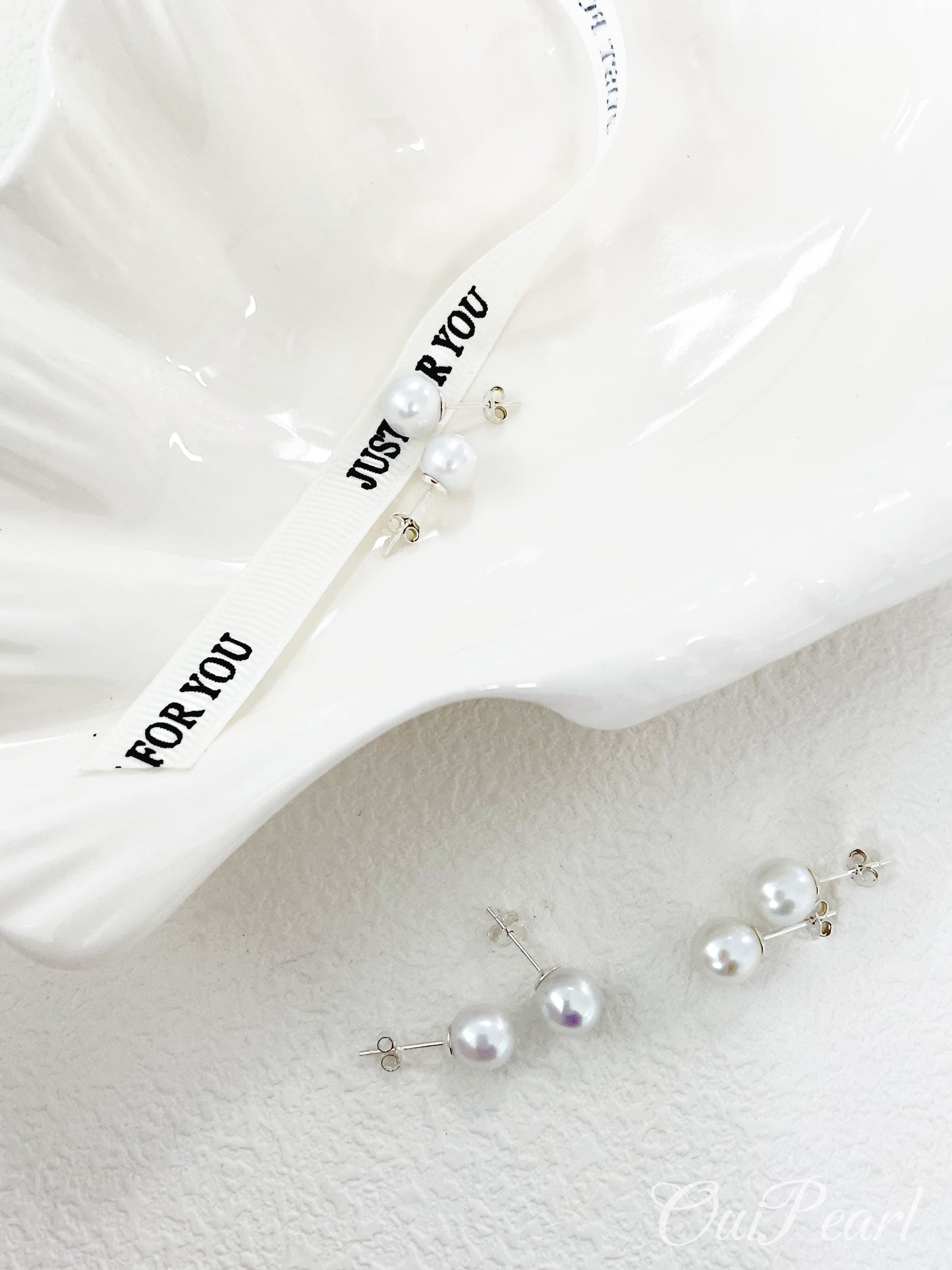 OuiPearl Baroque Earring 簡約百搭系列 天然珍珠素釘純銀耳環耳釘(點位7-8)