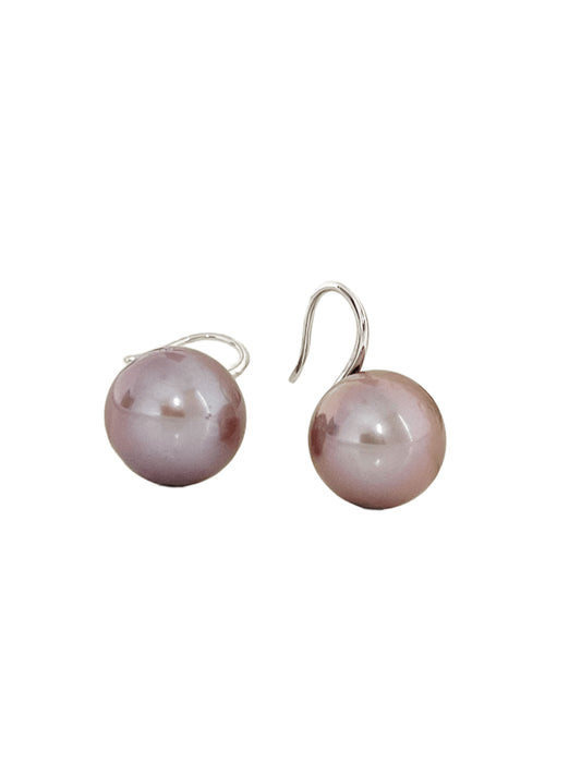 OuiPearl Naturale Earring 紫葡萄無暇鏡面圓珠天然珍珠耳環耳釘