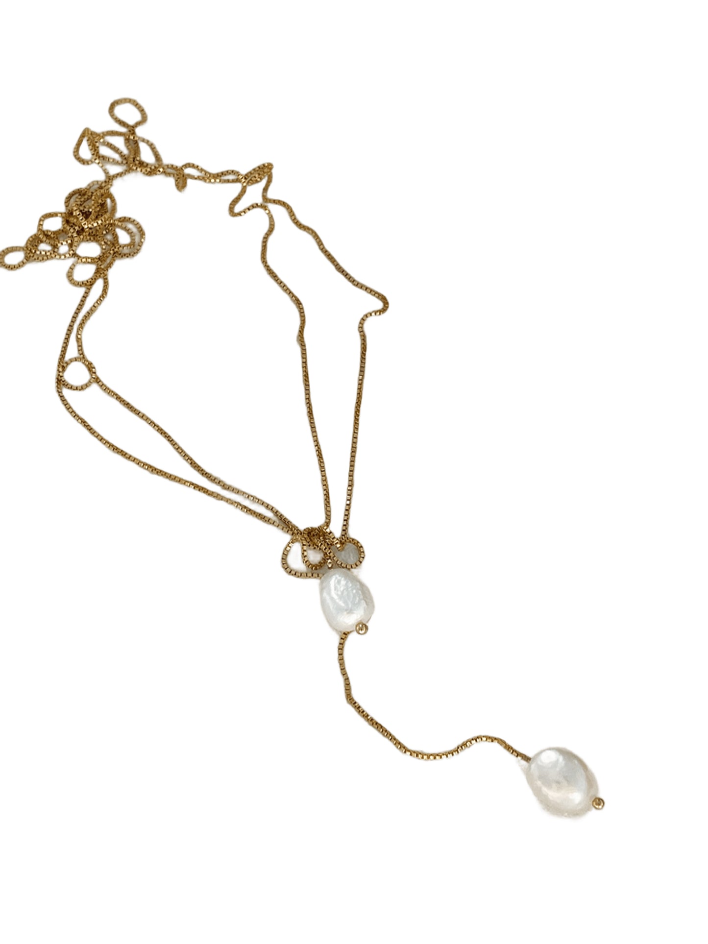 OuiPearl Streamline Necklace 流綫珍珠吊墜項鏈（鏈長100CM）