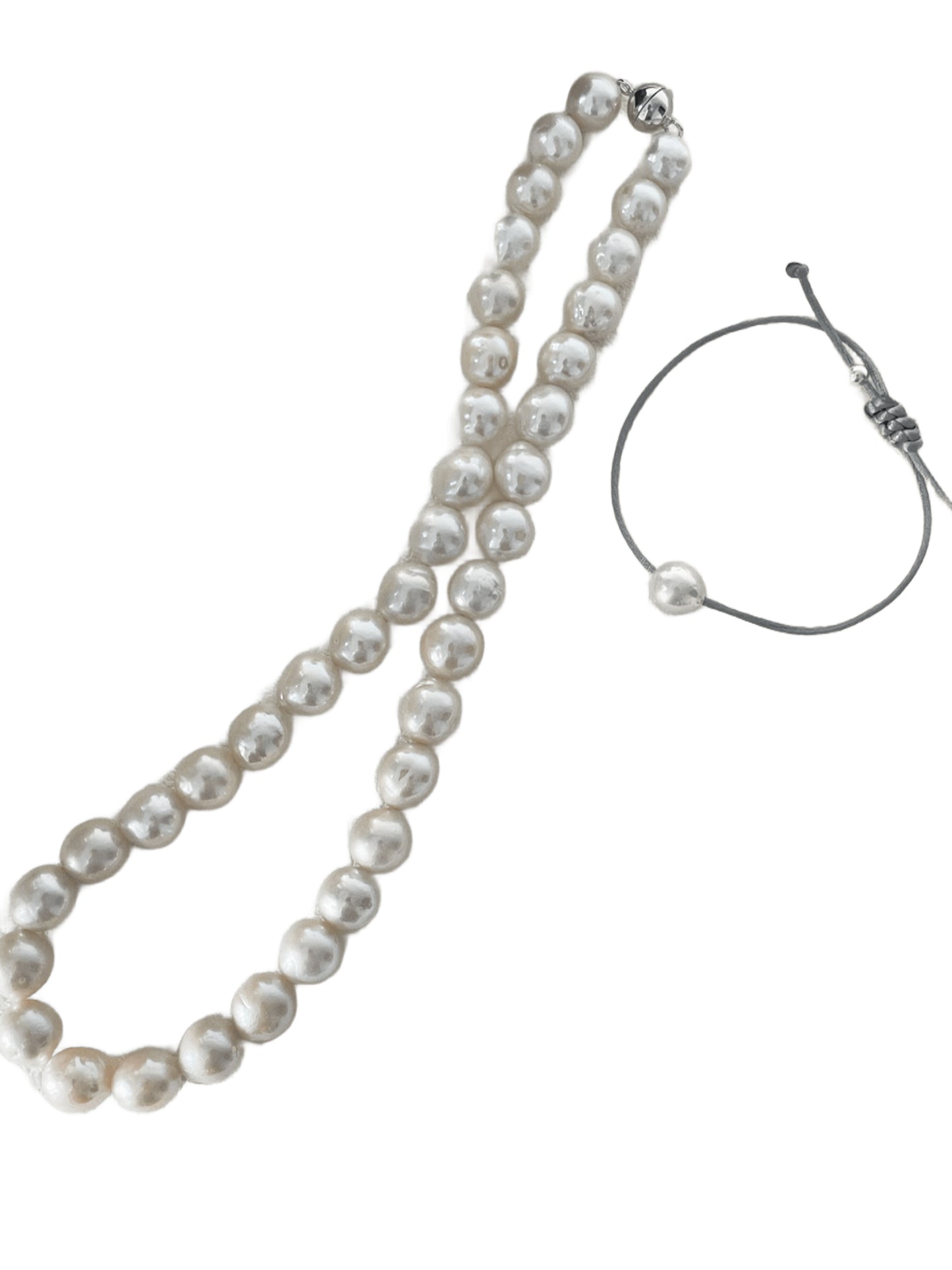 OuiPearl Edison Ball Necklace 愛迪生銀球珍珠純銀項鏈（鏈長43CM/點位9-11）