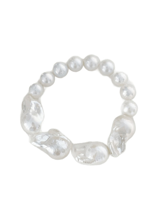 OuiPearl Baroque Bracelet 時尚俏佳人系列 大巴洛克天然串珠珍珠手鏈