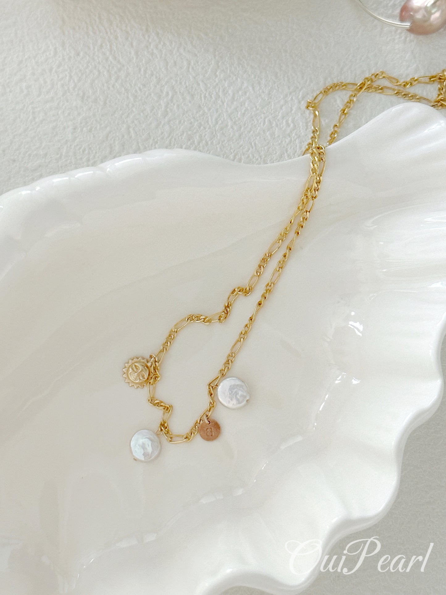 OuiPearl Baroque pendant Necklace 圓巴小吊墜項鏈（鏈長43CM）