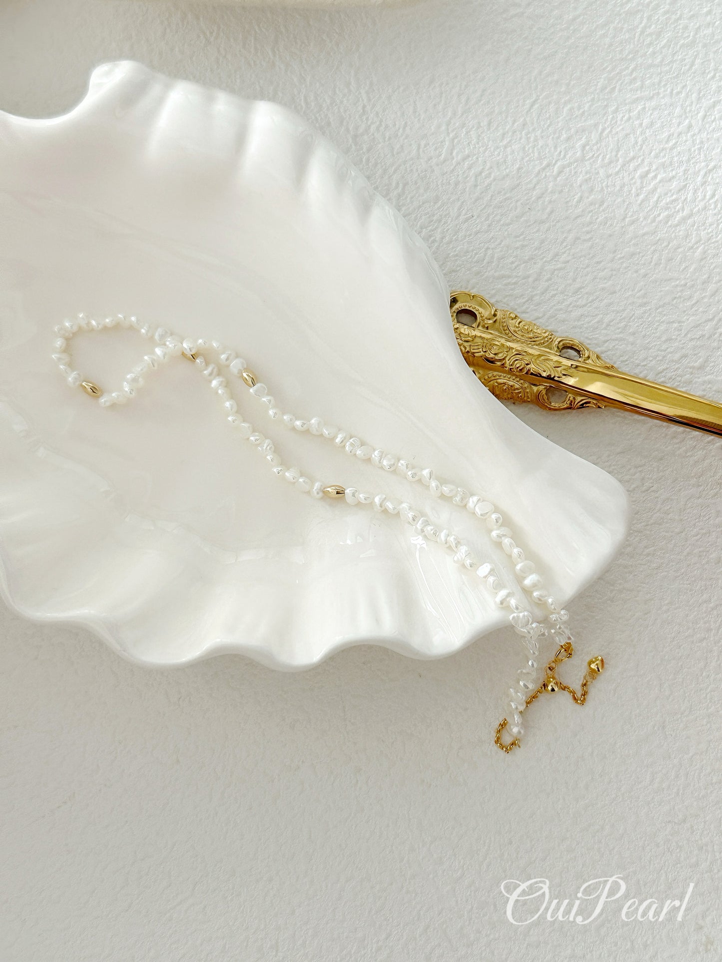 OuiPearl Pearl Necklace 小baby金珠項鏈（鏈長35+5CM）