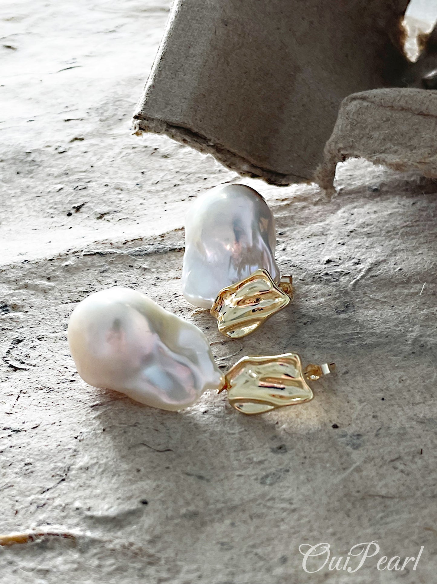 OuiPearl Baroque Earring 「玫瑰俏佳人系列」 優質大巴洛克S925純銀耳環耳釘