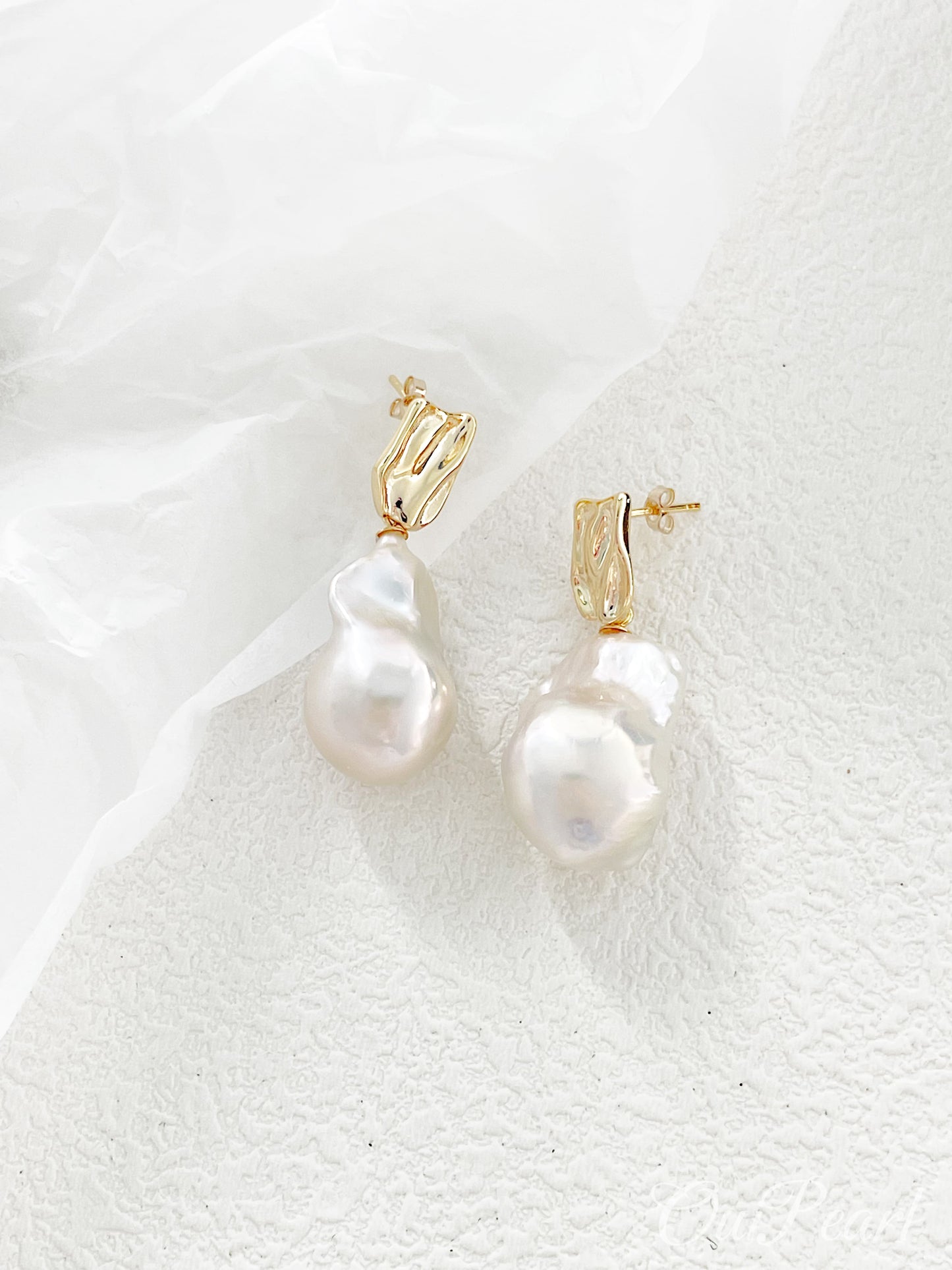 OuiPearl Baroque Earring 「玫瑰俏佳人系列」 優質大巴洛克S925純銀耳環耳釘