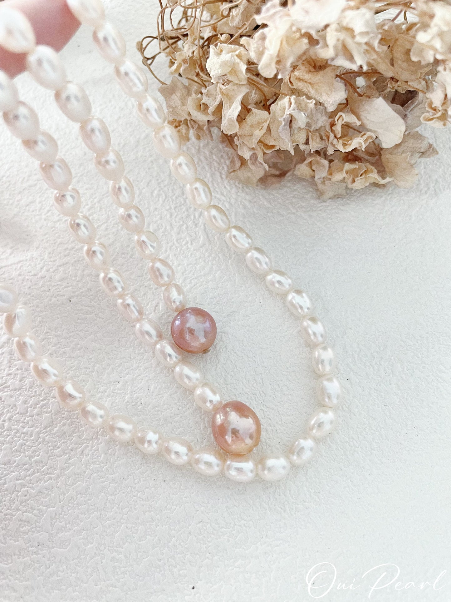 OuiPearl Baroque candy Necklace 糖果彩色巴洛克珍珠長鏈（鏈長107CM）