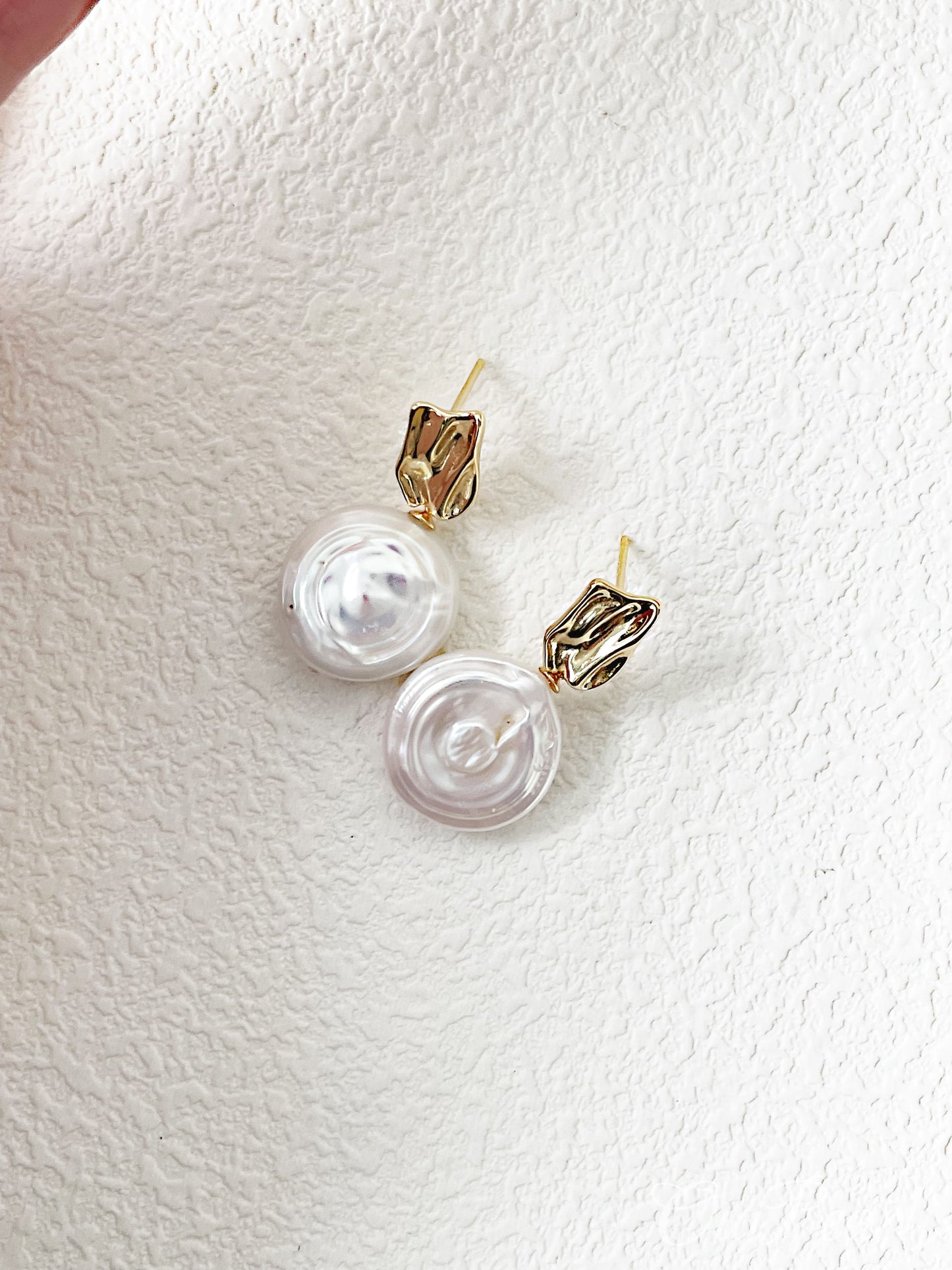 OuiPearl Baroque Earring 羅馬假日 玫瑰巴洛克單圈S925純銀耳環耳釘