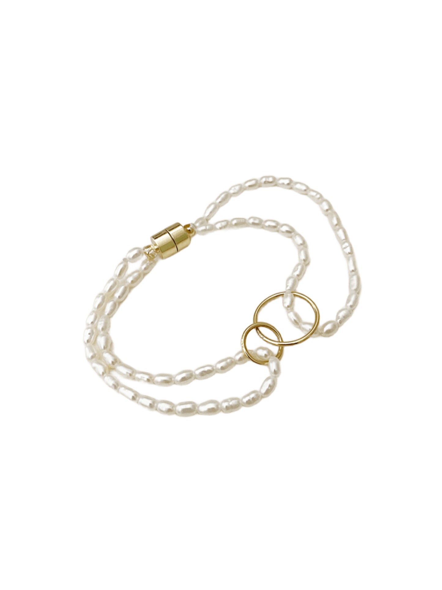 OuiPearl Natural Bracelet 時尚俏佳人系列 大小圈天然雙圈珍珠手鏈