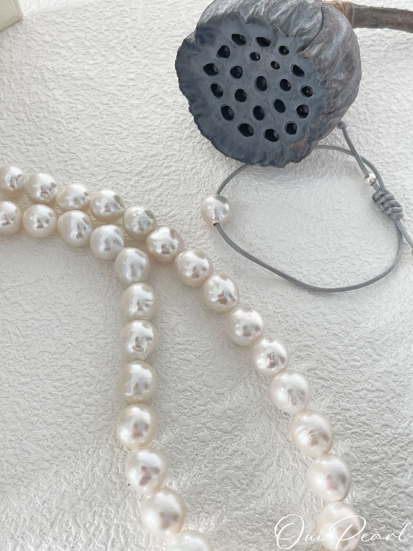 OuiPearl Edison Ball Necklace 愛迪生銀球珍珠純銀項鏈（鏈長43CM/點位9-11）