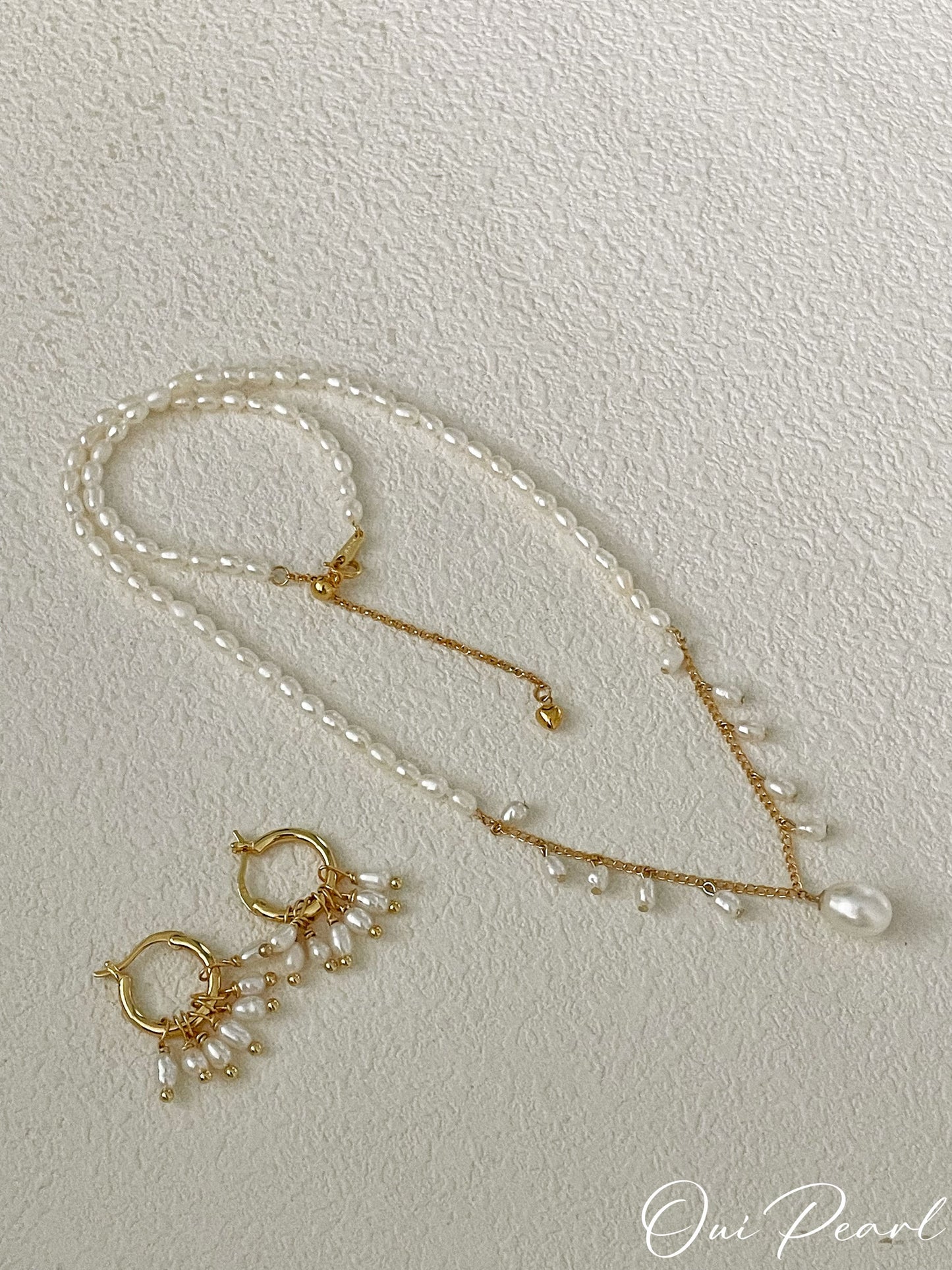 OuiPearl Fairy Necklace 法式仙女珍珠吊墜項鏈（鏈長39+5CM）