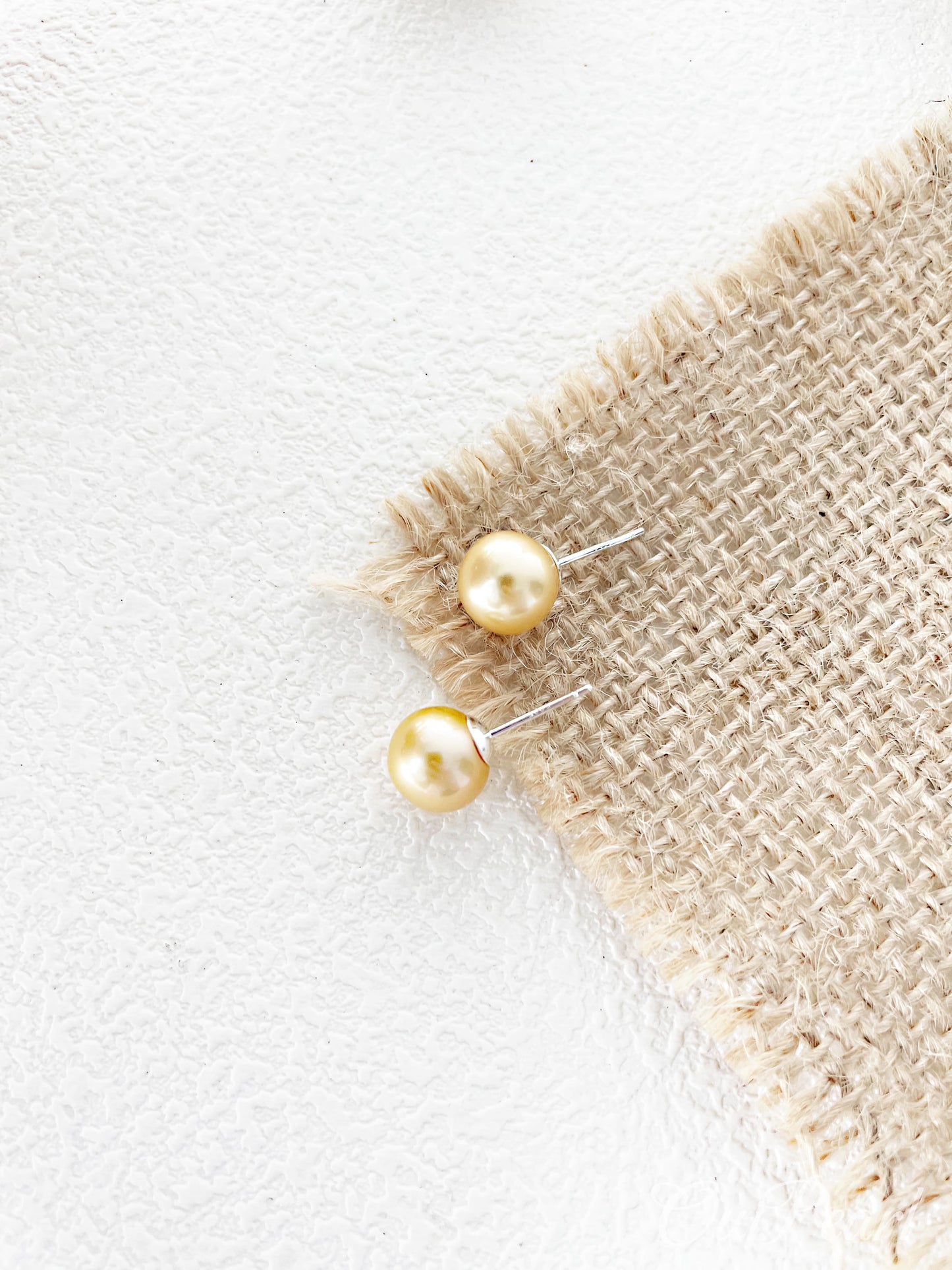 OuiPearl Freshwater Earring 南洋金珠平替款 金珠淡水無核天然珍珠純銀耳環耳釘