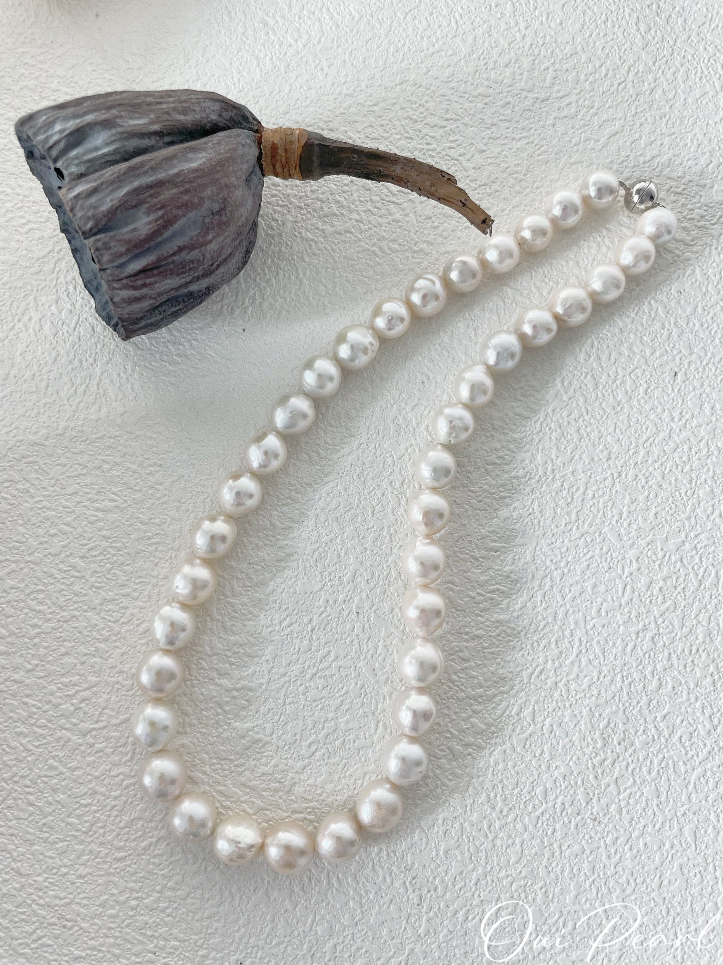 OuiPearl Edison Ball Necklace 愛迪生銀球珍珠純銀項鏈（鏈長43CM/點位9-11）