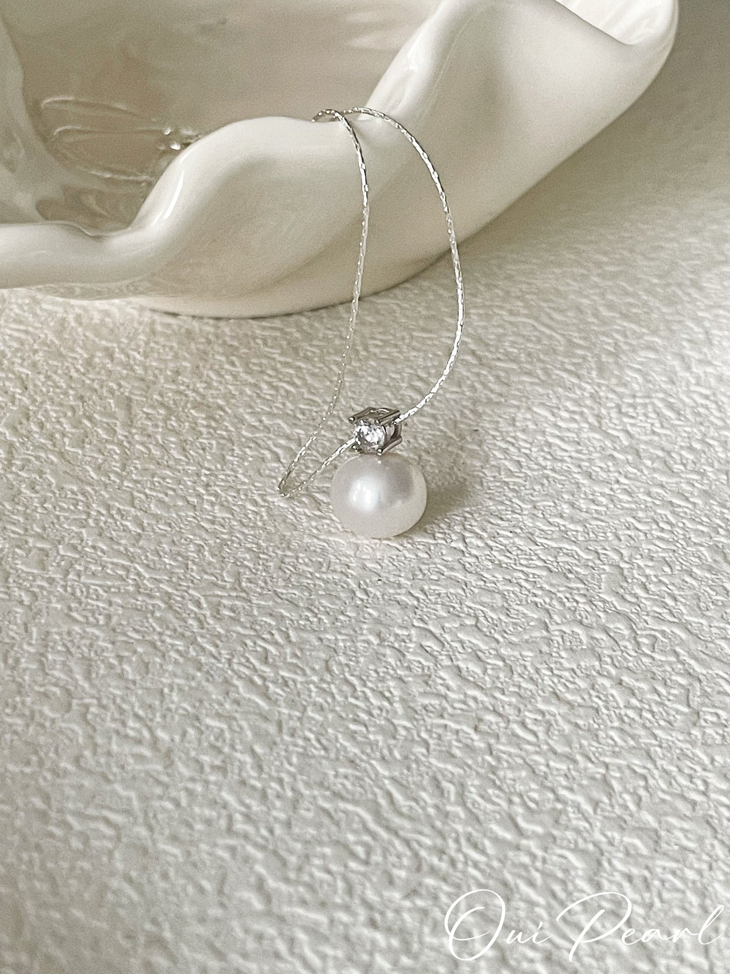 OuiPearl Princess Dai Necklace 白色戴妃珍珠吊墜純銀項鏈（鏈長45CM）