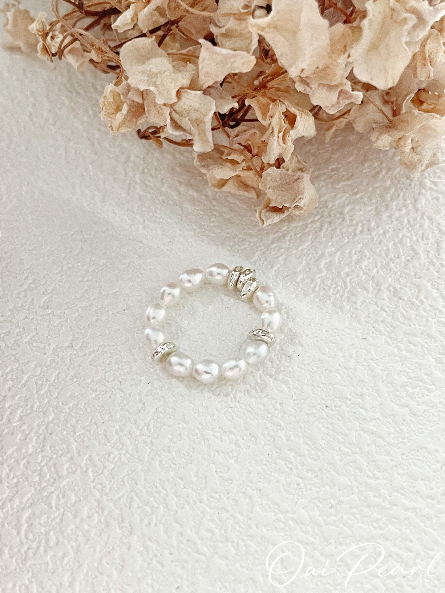 OuiPearl Natural Ring 時尚俏佳人系列 mini天然珍珠純銀戒指