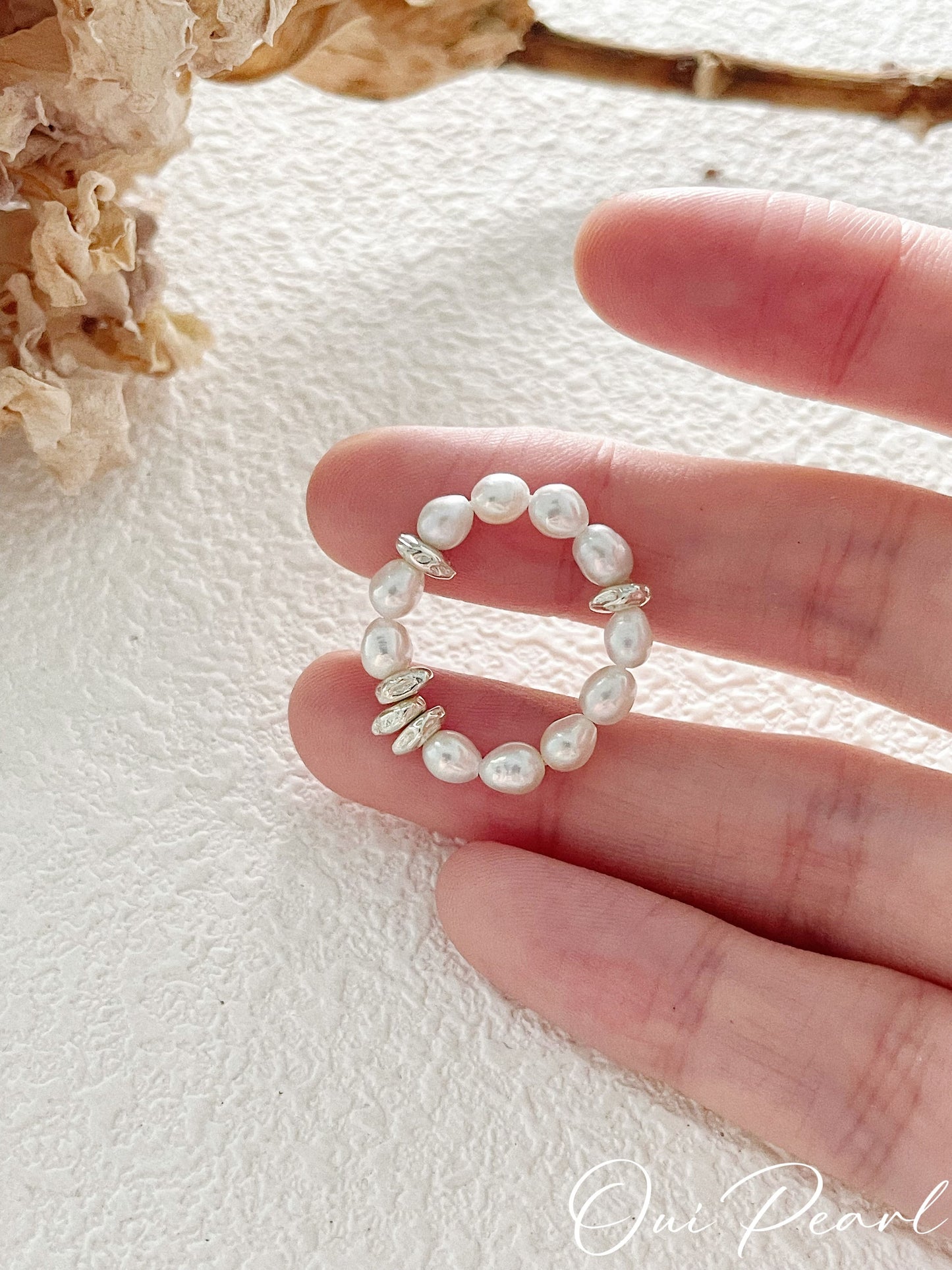 OuiPearl Natural Ring 時尚俏佳人系列 mini天然珍珠純銀戒指