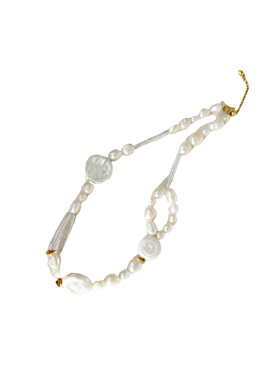 OuiPearl Baroque French Necklace 法式choker天然珍珠項鏈（鏈長34+5CM）