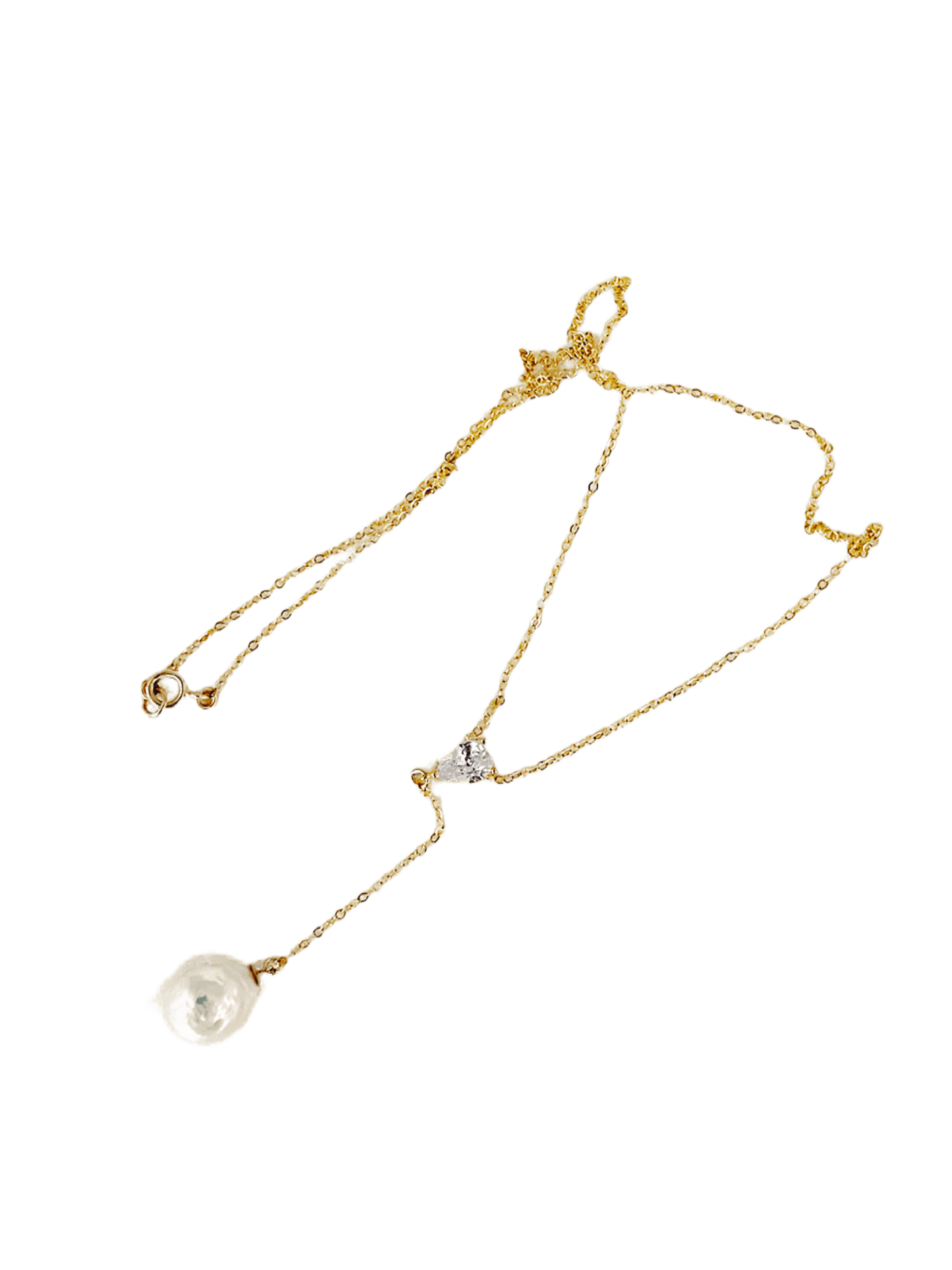 OuiPearl Baroque Diamonds Necklace 錫紙巴洛克珍珠鉆鏈（鏈長42+6CM含吊墜）